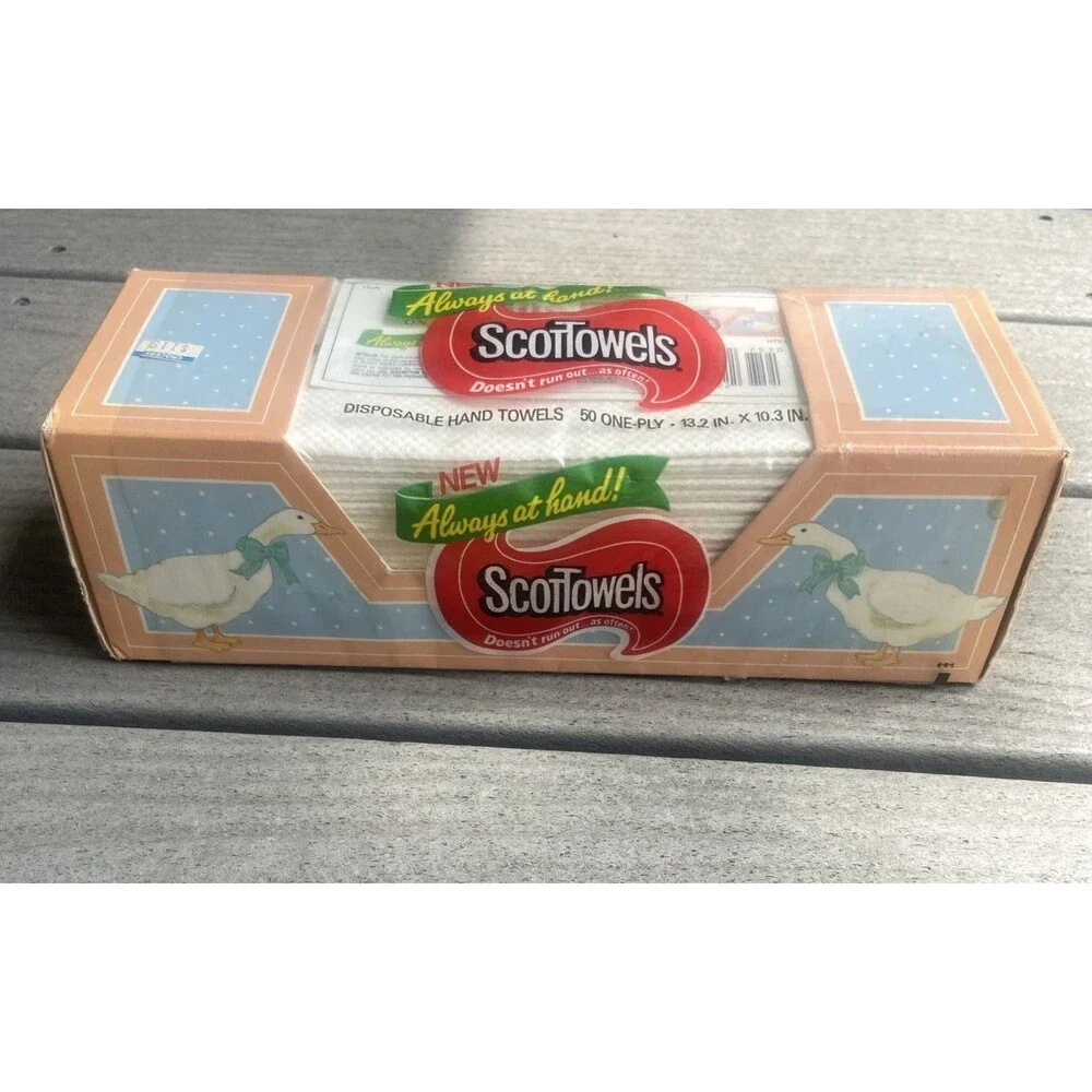Scott Towels Disposable Hand Towels NEW Vintage 1987 50 Ct GOOSE Cottagecore
